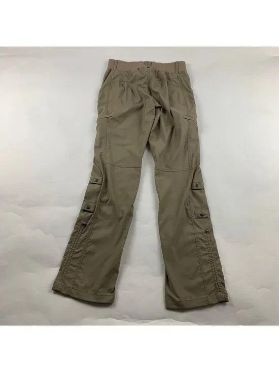 LONG Athleta Khaki Stretch Nylon Canvas Adjustable Straight Leg Adventure Pant 2 - Picture 8 of 9